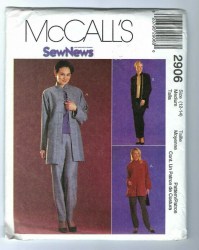 2906 MCCALLS UNLINED JACKET, TOP, PULL ON PANTS PATTERN MEDIUM 12,14 UNCUT